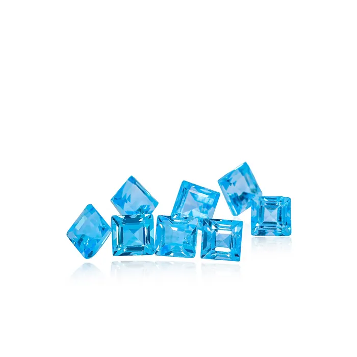 2.5MM Square Cut Swiss Blue Topaz - Stock Unlimited