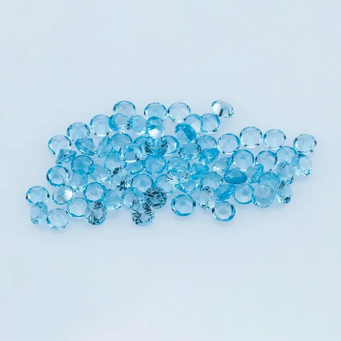 2MM Lot 300 PCS Round Cut Swiss Blue Topaz 12 CT - Stock Unlimited
