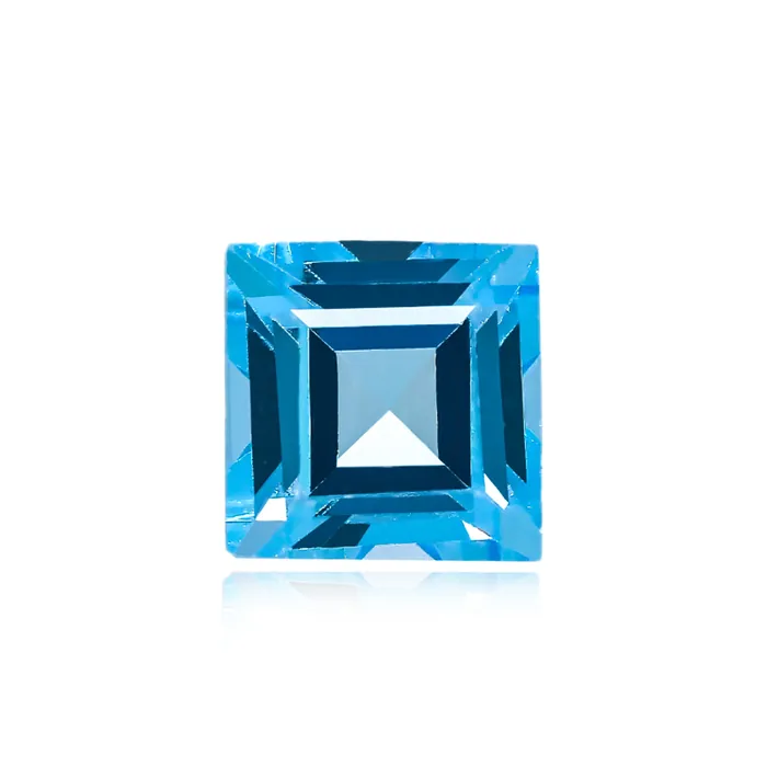3.5MM Square Cut Swiss Blue Topaz - Stock Unlimited