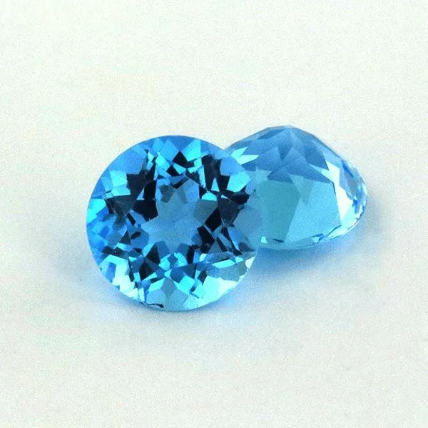 31 CT Swiss Blue Topaz Lot 7 MM Round Cut - Stock Unlimited