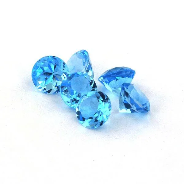 4MM Lot Swiss Blue Topaz Round Cut 26.24 CT Weight of 82 PCS - Stock Unlimited