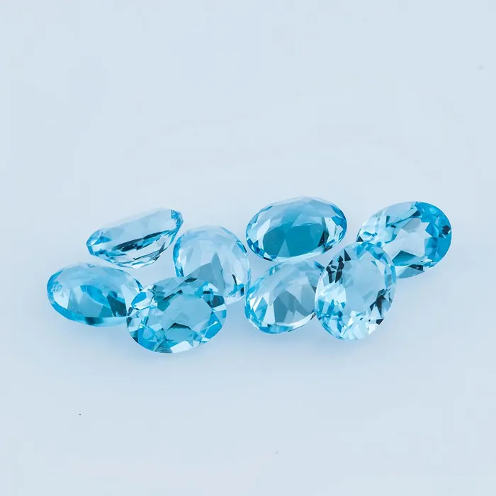 4X3MM Lot 110 PCS Oval Swiss Blue Topaz 22 CT - Stock Unlimited