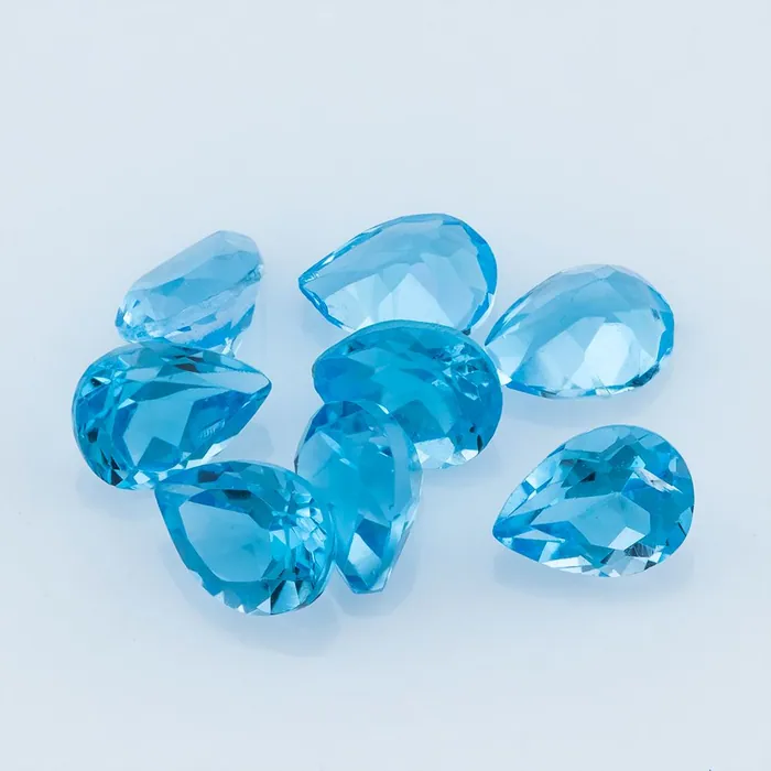 4X3MM Lot 130 PCS PEAR Swiss Blue Topaz 22.1 CT - Stock Unlimited