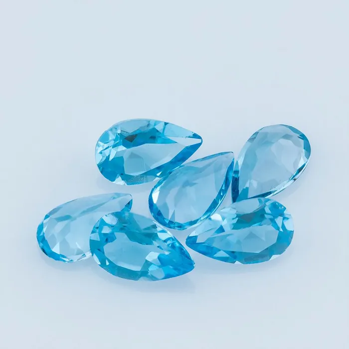 5X3MM Lot 95 PCS PEAR Swiss Blue Topaz 21.85 CT - Stock Unlimited