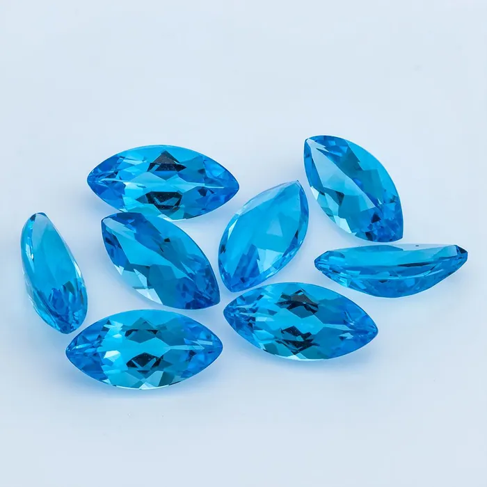 8X4MM Lot 40 PCS Marquise Cut Swiss Blue Topaz 26 CT - Stock Unlimited
