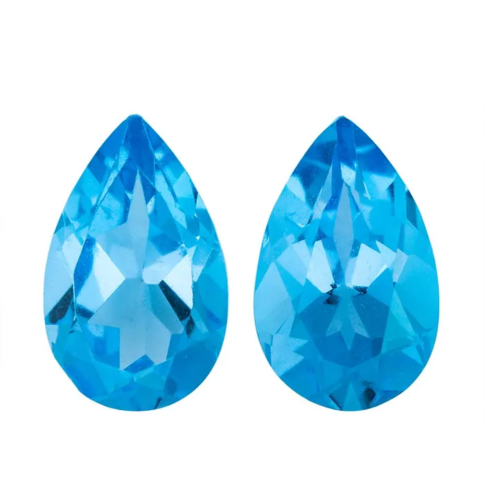 8x5MM Lot 26 PCS PEAR Swiss Blue Topaz 26 CT - Stock Unlimited