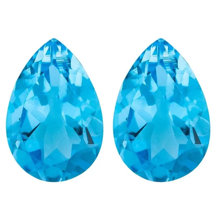 9x6MM Lot 17 PCS PEAR Swiss Blue Topaz 26.35 CT - Stock Unlimited
