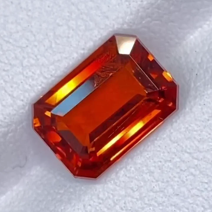 4.28 ct Fanta orange spessartite garnet, octagon step cut
