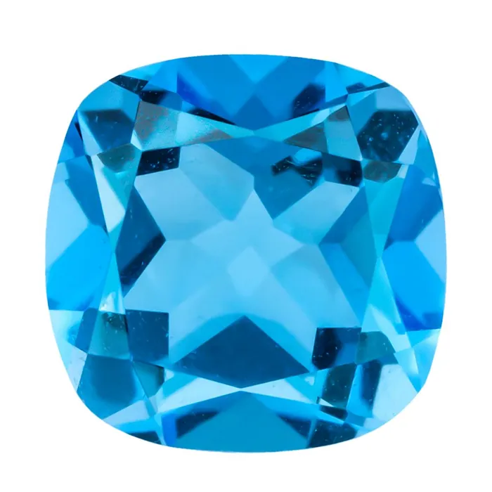 Swiss Blue Topaz 15 ct 6 pcs Cushion 8 MM- Unlimited Stock.